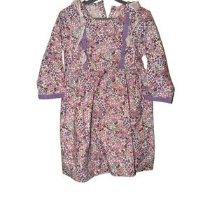 Floral Long-Sleeve Dress with Ruffle Details